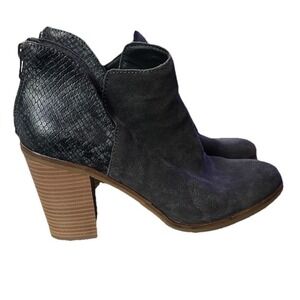 Dolce Vita DV8 Women's Shai Mixed Material Heeled Bootie Dark Grey‎ Size 7